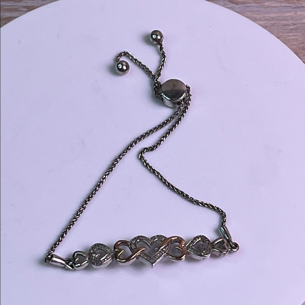 Macy's Diamond Interlocking Hearts Bolo Bracelet … - image 8